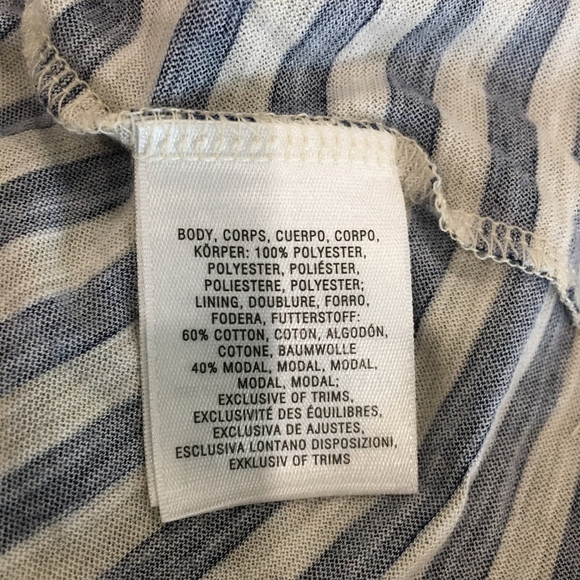 anthropologie Meadow Rue Merlin mixed media swing top blue stripe size small - Picture 7 of 9